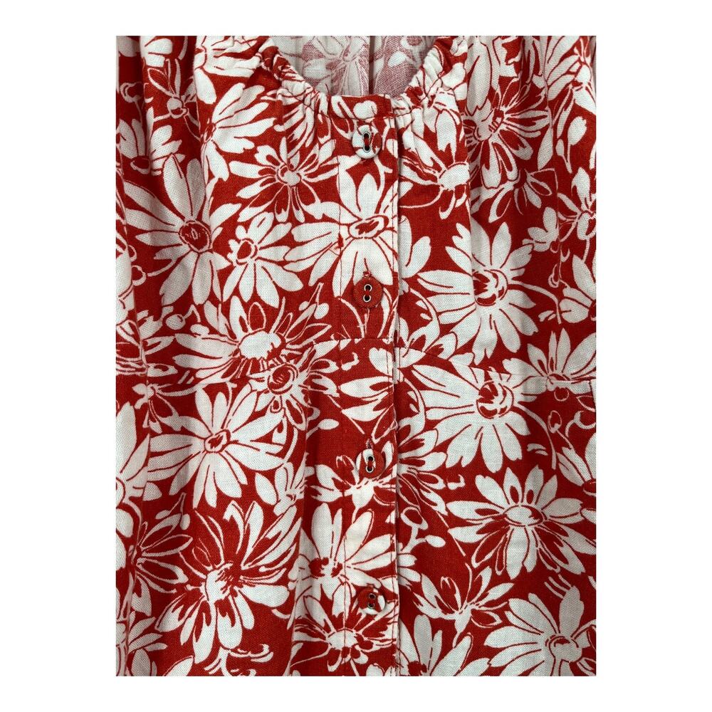 Madewell dress Margi floral minidress red white size 10 - Picture 5 of 8